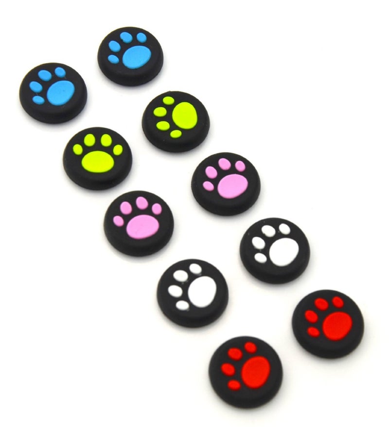 yueton 5 Pairs Replacement Cat Pad Style Silicone Analog Controller Joystick Thumb Stick Grip Cap Cover for Sony Playstation 4 Controller - Image 2
